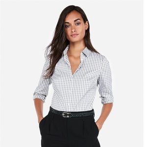 women fitted-plaid-essential-shirt-bodysuit